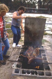 Barbecuing lechon - Jacksonville, Florida