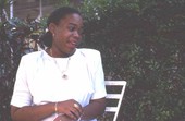 Fernande Forte, who is learning Haitian storytelling from Liliane Louis - Miami, Florida.