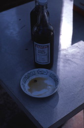 Cane syrup in a bowl and bottled - White Springs, Florida