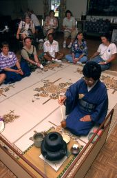 Kazuko Law performing Japanese tea ceremony during the 1998 Florida Folk Festival in White Springs.