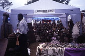 View looking toward West African artifacts on display at the Zora Neale Hurston Festival of the Arts and Humanities in Eatonville, Florida.