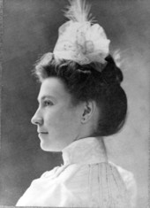 Profile portrait of new Governor's wife Mrs. William Sherman Jennings.