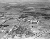 Aerial view looking over the Ringling Circus in Sarasota, Florida.