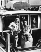 Sarasota photographer Joe Steinmetz with his wife Lois Foley Steinmetz on assignment in the Florida Keys for "Holiday Magazine".