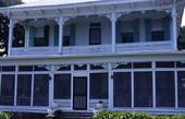 Close-up view of historic home of Governor Napoleon B. Broward on Fort George Island.