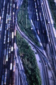 Aerial view looking over the CSX railroad yard in Jacksonville.