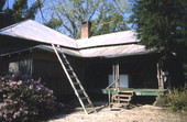 Close-up view of Edgar Langford Jr. farmhouse in Newberry.