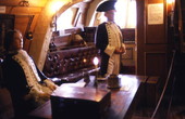Statues aboard the tall ship "HMS Bounty" replica at St. Petersburg.