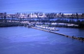 Aerial view looking south toward Uncle Henry's Marina at Gasparilla Island near Boca Grande.