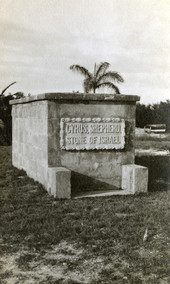 Close-up of Dr. Teed's mausoleum at Ft. Myers Beach on Estero Island, Florida.