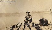 Koreshan Layard Campbell with oysters in Estero, Florida.