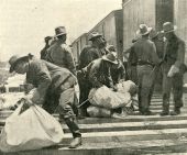 9th U. S. Cavalry (Colored) detraining at Port Tampa.