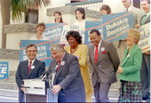 Democratic party supports Michael Dukakis on the steps of the capitol - Tallahassee, Florida.