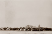 C-32 Douglas aircraft landing at Lowe Field during an airshow in Sarasota.