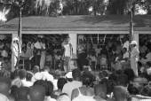 Unidentified Miss Paradise Park pageant participant on stage.