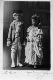 Lester Buer and Myra Franc Kaplan dressed for Mardi Gras.