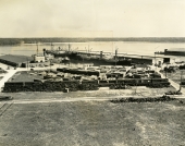 Aerial view of municipal docks and terminals at Jacksonville.
