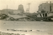 Bathhouse on Ocean Dr. demolished by the 1926 hurricane in Miami Beach.