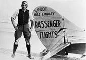 Pilot Bill Lindley with his airplane