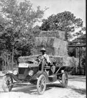 Bill Dunning transporting bales of hay - De Leon Springs, Florida