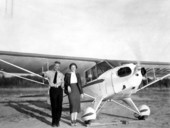 Student pilot Betty Wynn with instructor Ivan Munroe - Tallahassee, Florida.