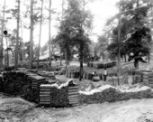 Rosin storage yard at still