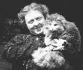 Esther Mayhall with her cat - Lakeland.