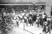Arrival of Apalachicola Northern Railroad train - Port Saint Joe, Florida.