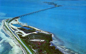 Aerial view of the Bahia Honda Bridge.