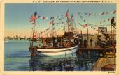 Sightseeing boat, sponge exchange, Tarpon Springs, Fla., U. S. A.