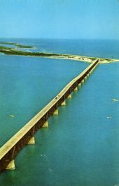 Aerial view of the Bahia Honda Bridge.