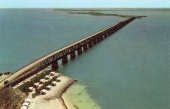 Aerial view of the Bahia Honda Bridge.