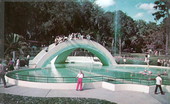 Visitors cross Rainbow Bridge to reach Fairyland - Tampa, Florida