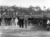 Singing of the national anthem at a University of Miami football game.