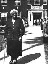 Mary McLeod Bethune in front of White Hall