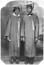 Pearlie Cobb Scarborough and Thomas Morris in high school graduation gown - Jacksonville, Florida.