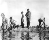 Young men building a pool for the CWA Boys Transient Camp- Ocala, Florida.