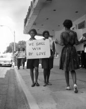 Demonstration in front of the Florida Theatre in Tallahassee.