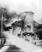 Methodist Church burning - Jacksonville, Florida.