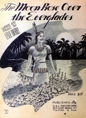 Sheet music cover of "The Moon Rose Over the Everglades"