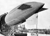 Navy blimp and its hangar : Naval Air Station Pensacola.