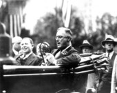 President Roosevelt with Florida Governor Dave Sholtz - Jacksonville, Florida.