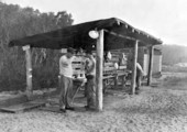 Wash-up shed at Camp Gordon Johnston