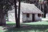 Reconstructed tabby slave cabin at Kingsley Plantation State Historic Site - Fort George Island, Florida