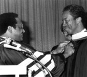 Astronaut Guion Bluford Jr receives an honorary degree from FAMU - Tallahassee, Florida.