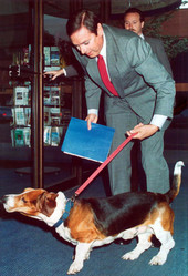 Governor Martinez takes his dog to the Florida Veterinary breakfast - Tallahassee, Florida