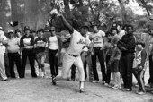 New York Mets pitcher Ed Lynch at Burger King baseball clinic held at Miami-Dade Community College.