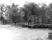 Construction on a log house