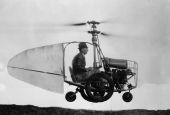 Jess Dixon in his flying automobile.