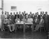 Group portrait of members attending the Brotherhood of Sleeping Car Porters convention in Washington, D.C.